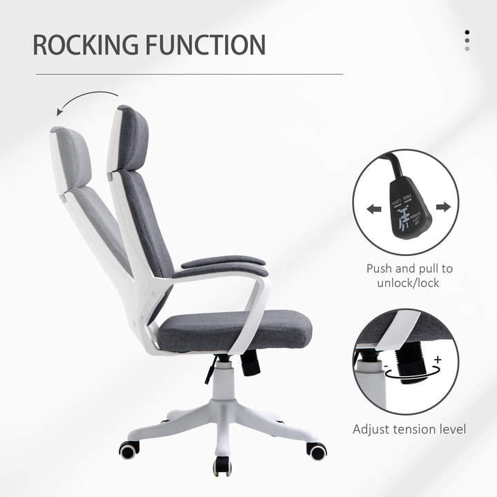 Vinsetto Office Chair High Back 360° Swivel Task Chair Ergonomic Desk Chair with Lumbar Back Support, Adjustable Height