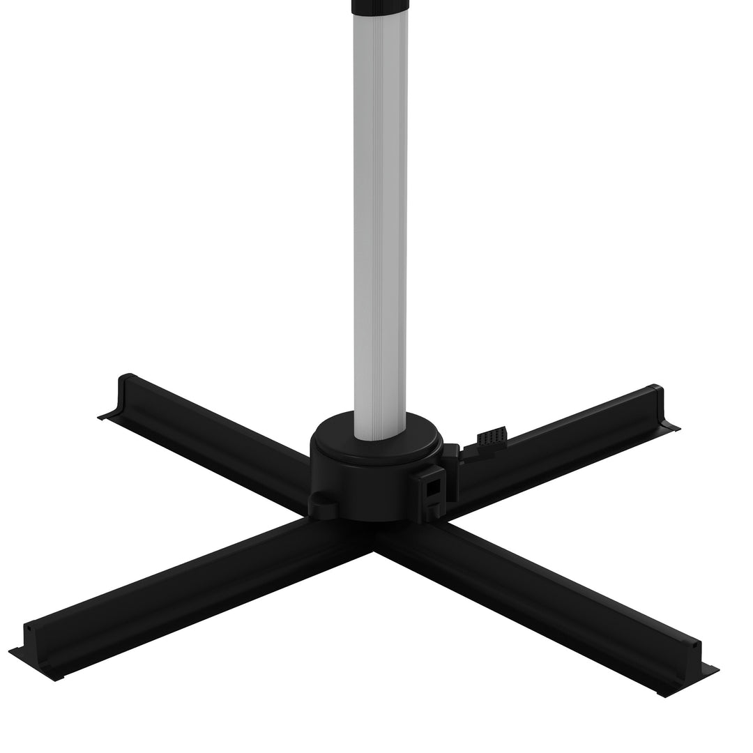 3m Cantilever Roma Parasol Aluminium Frame 360 Rotation Hanging Parasol with/ Cross Base White