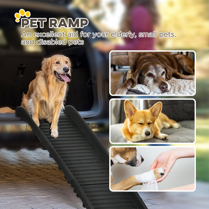 Folding Pet Ramp, Dog Ramps for Cars Trucks SUVs, Portable Non-slip, 155 x 39 x 14 cm