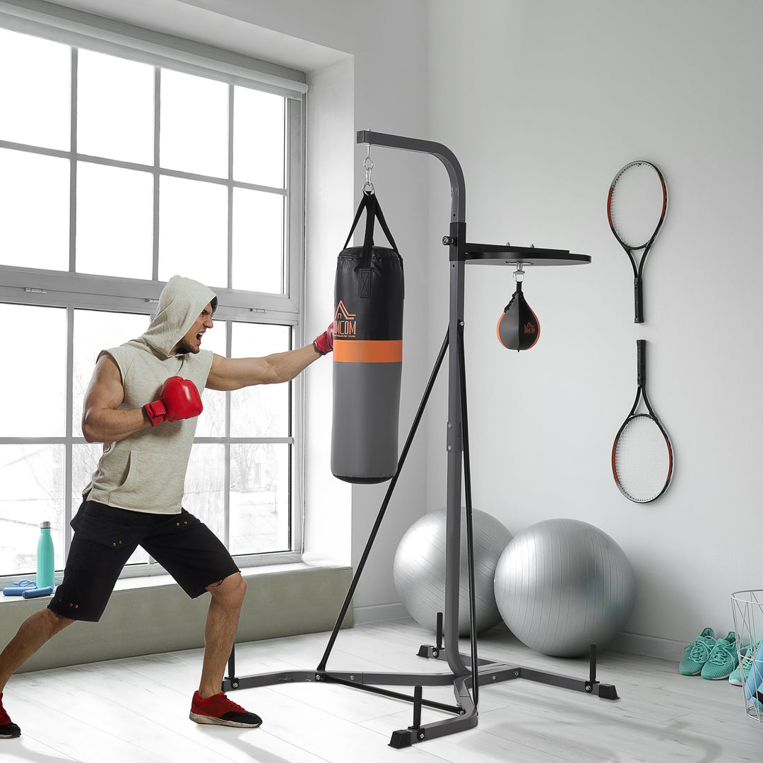 Freestanding Duo Punch Training Punchbag Sandbag  Adjustable Height Home Agility Training Steel Frame