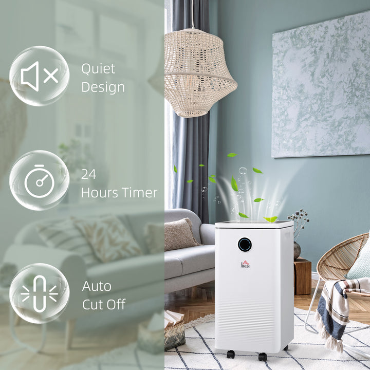 Portable Quiet Dehumidifier with Wi-Fi Smart App Control-White,Black