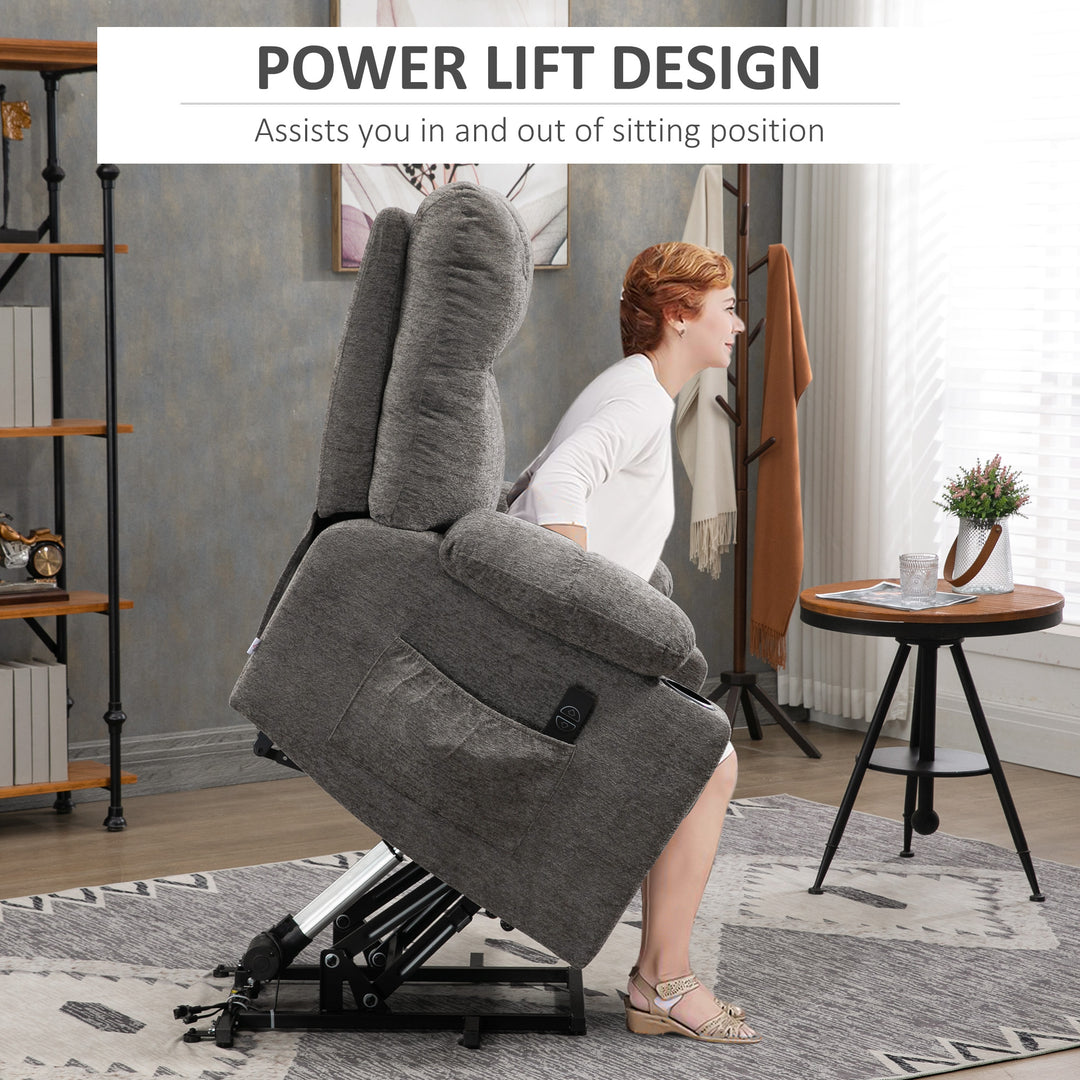 Electric Riser and Recliner Chair for Elderly, Power Lift Recliner Chair with Remote Control, Grey