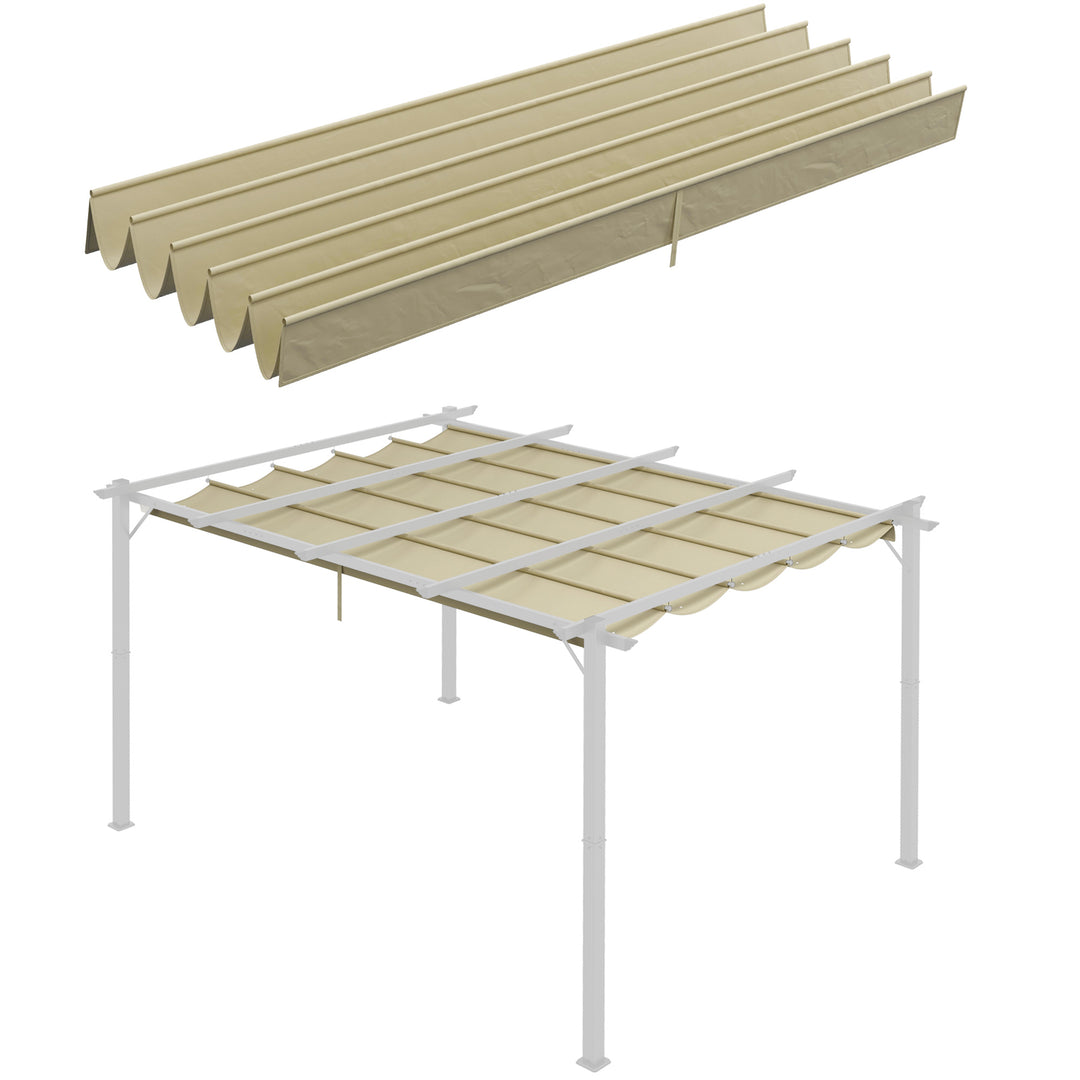 Retractable Pergola Shade Cover, Replacement Canopy for 4 x 3m Cover - Beige