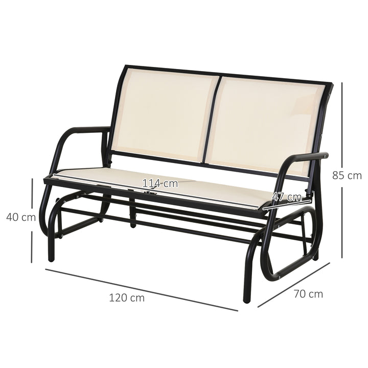 Outdoor Glider Bench Patio Double Swing Gliding Chair - Beige