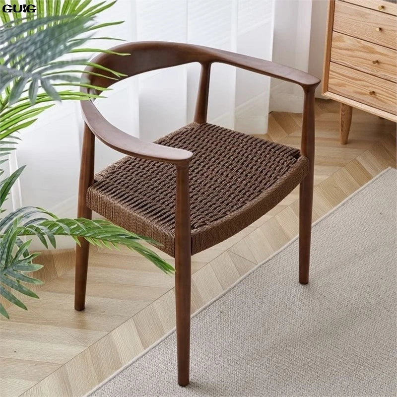 Advanced Vintage Mid-Century Rattan Casual Chair For Dining Room, Study, Office and Leisure