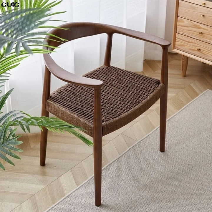 Advanced Vintage Mid-Century Rattan Casual Chair For Dining Room, Study, Office and Leisure