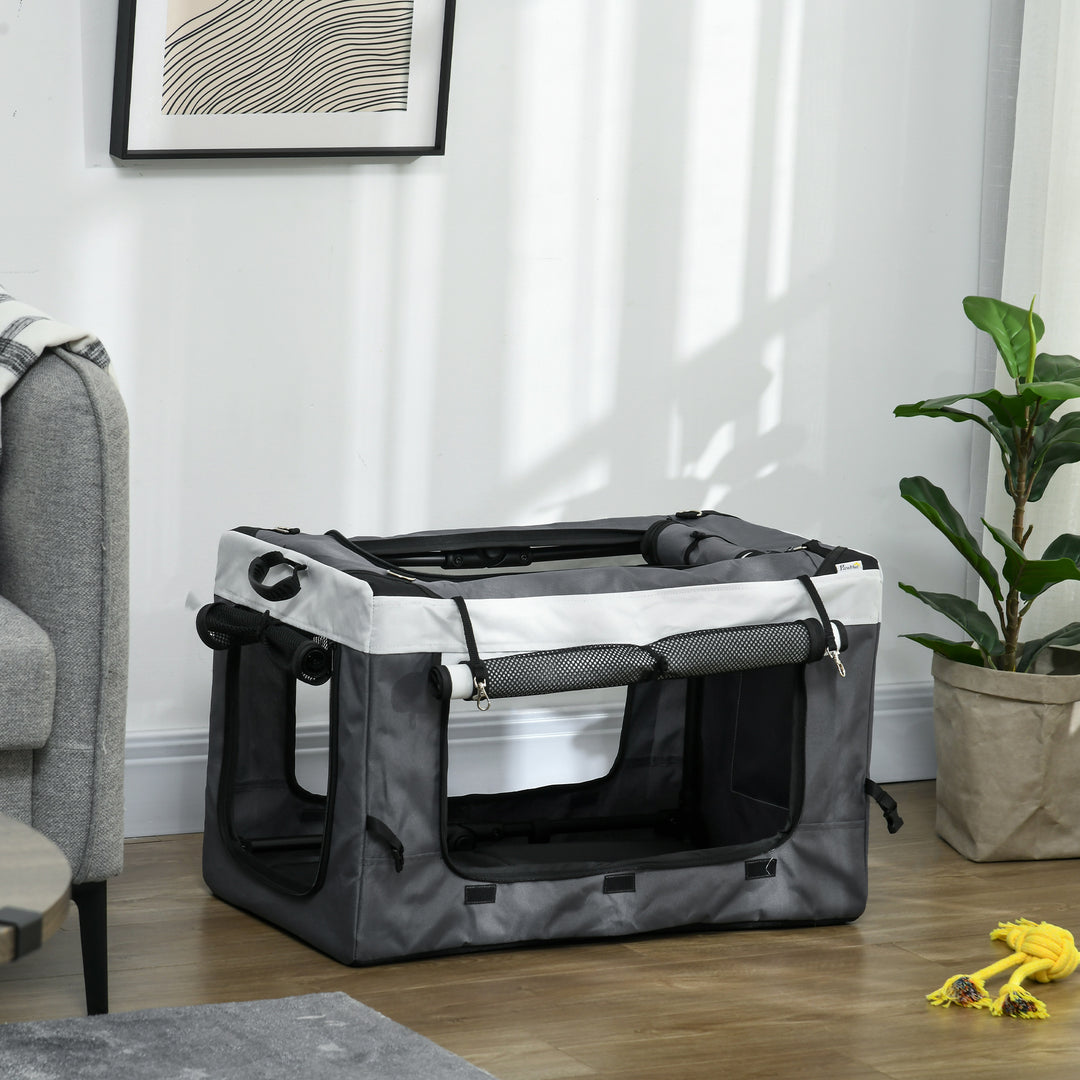 Foldable Dog Stroller, Pet Travel Crate with Detachable Carrier