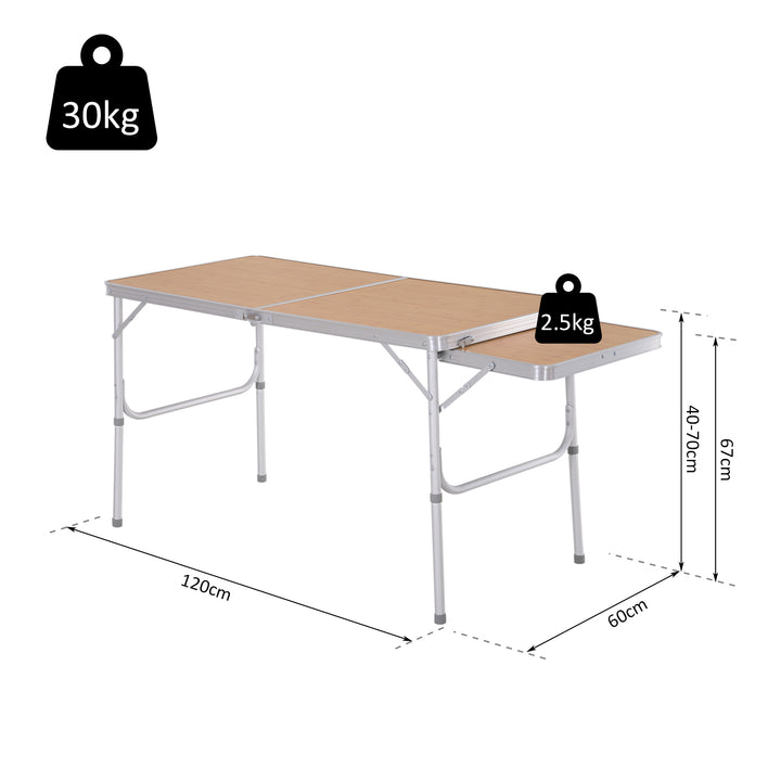 Aluminium MDF-Top 4ft Folding Portable Outdoor Table Silver