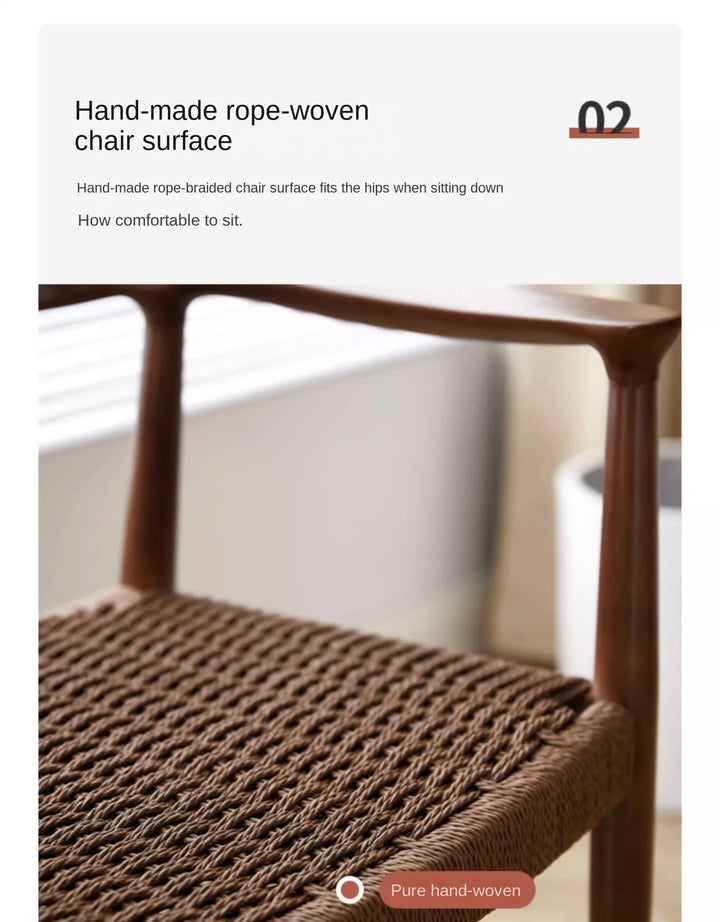 Advanced Vintage Mid-Century Rattan Casual Chair For Dining Room, Study, Office and Leisure
