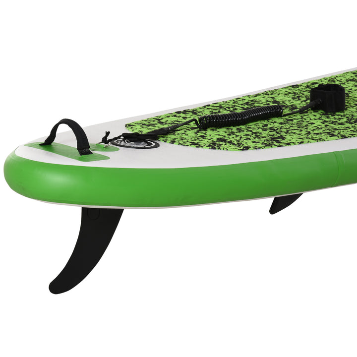 Blow up Paddle Board Surfing Non-Slip Panel with Air Pump Beach- White, Green