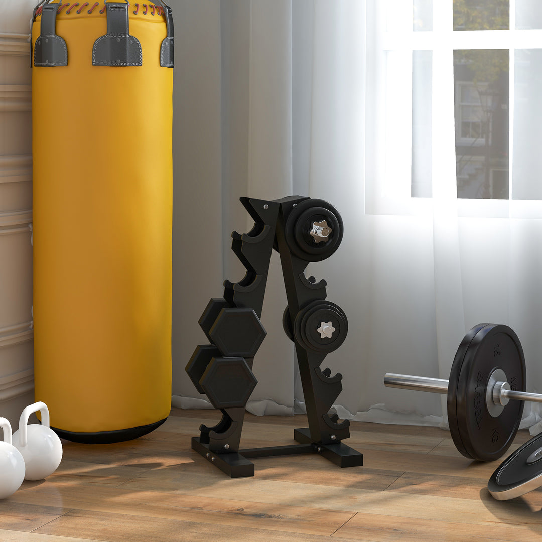 Five-Tier Dumbbell Storage Rack, for Home Gym Exercise - Black