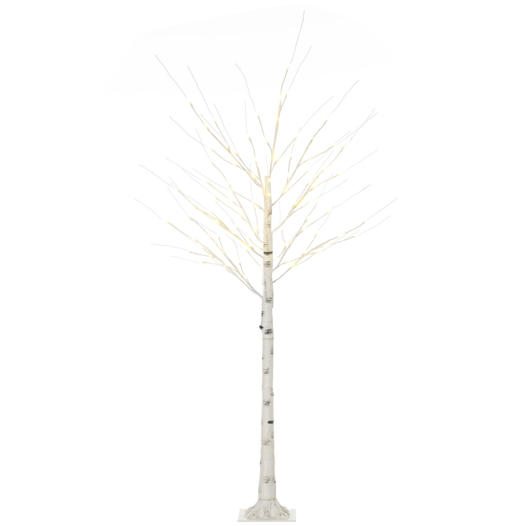 6ft Artificial White Birch Tree Light with 96 Warm White Pre-Lit LED Light for Indoor and Covered Outdoor Use