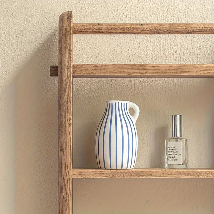 Hand-Painted Blue Striped Vase Jar