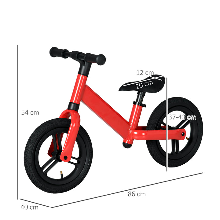 Kids Balance Bike, No Pedal Training Bike for Children with Adjustable Seat- Red