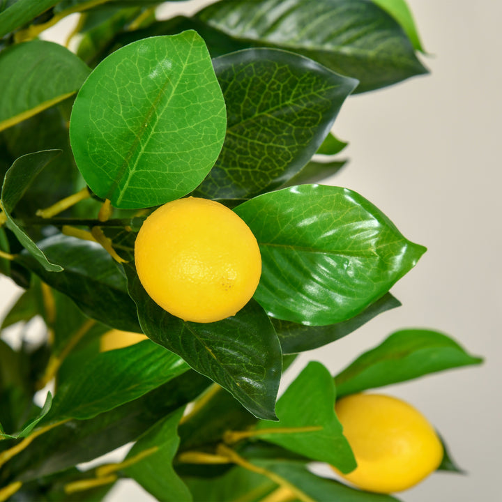 Artificial Lemon Tree Fake Decorative Fruits Plant in Nursery Pot for Indoor Outdoor Décor, 135cm