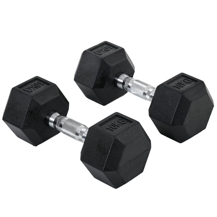 Hex Dumbbells Set Rubber Dumbbells Weight Lifting Equipment Fitness Home Gym