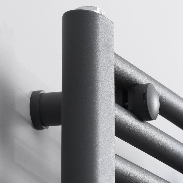 Straight Heated Towel Rail, Hydronic Bathroom Ladder Radiator Towel Warmer For Central Heating 600mm x 1200mm, Grey