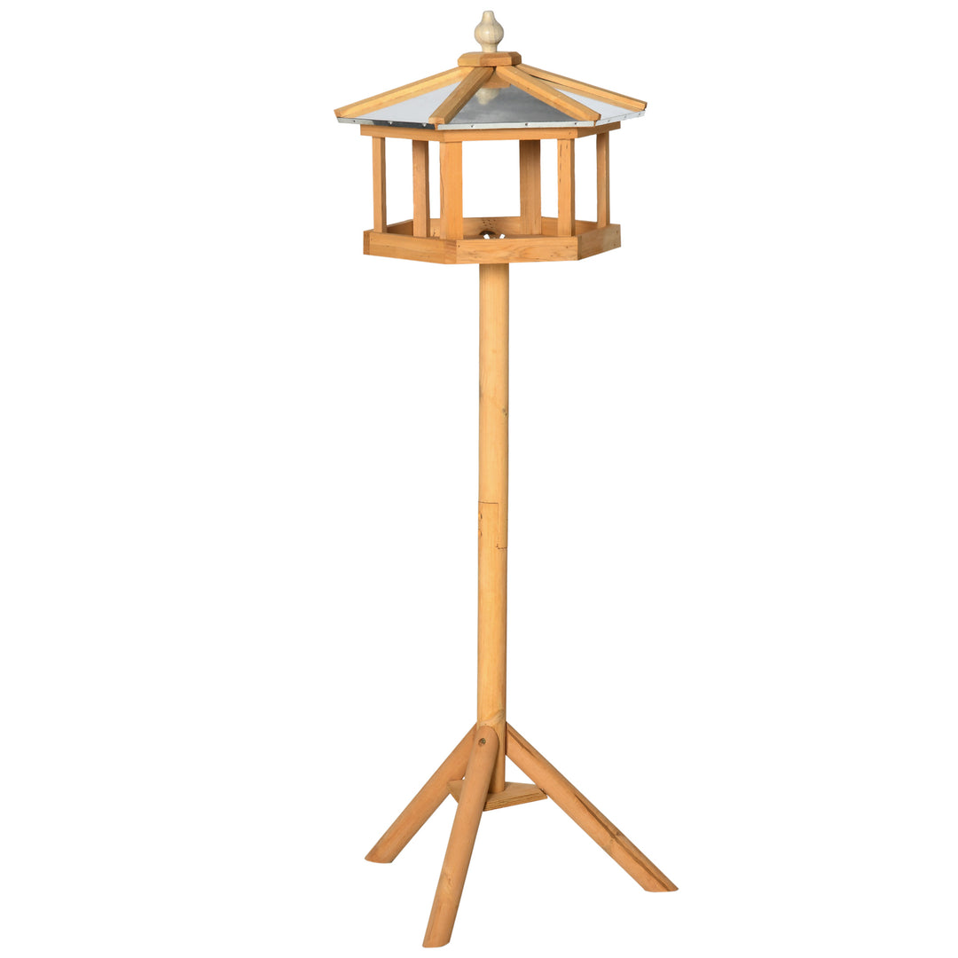 PawHut Deluxe Bird Stand Feeder Table Feeding Station Wooden Garden Wood Coop Parrot Stand 113cm High New