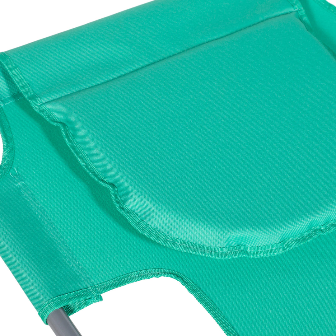 Beach Chaise Lounge with Face Cavity &amp; Arm Slots, Portable Sun Lounger, Reclining Lounge Chair for Patio Garden Beach Pool, Green