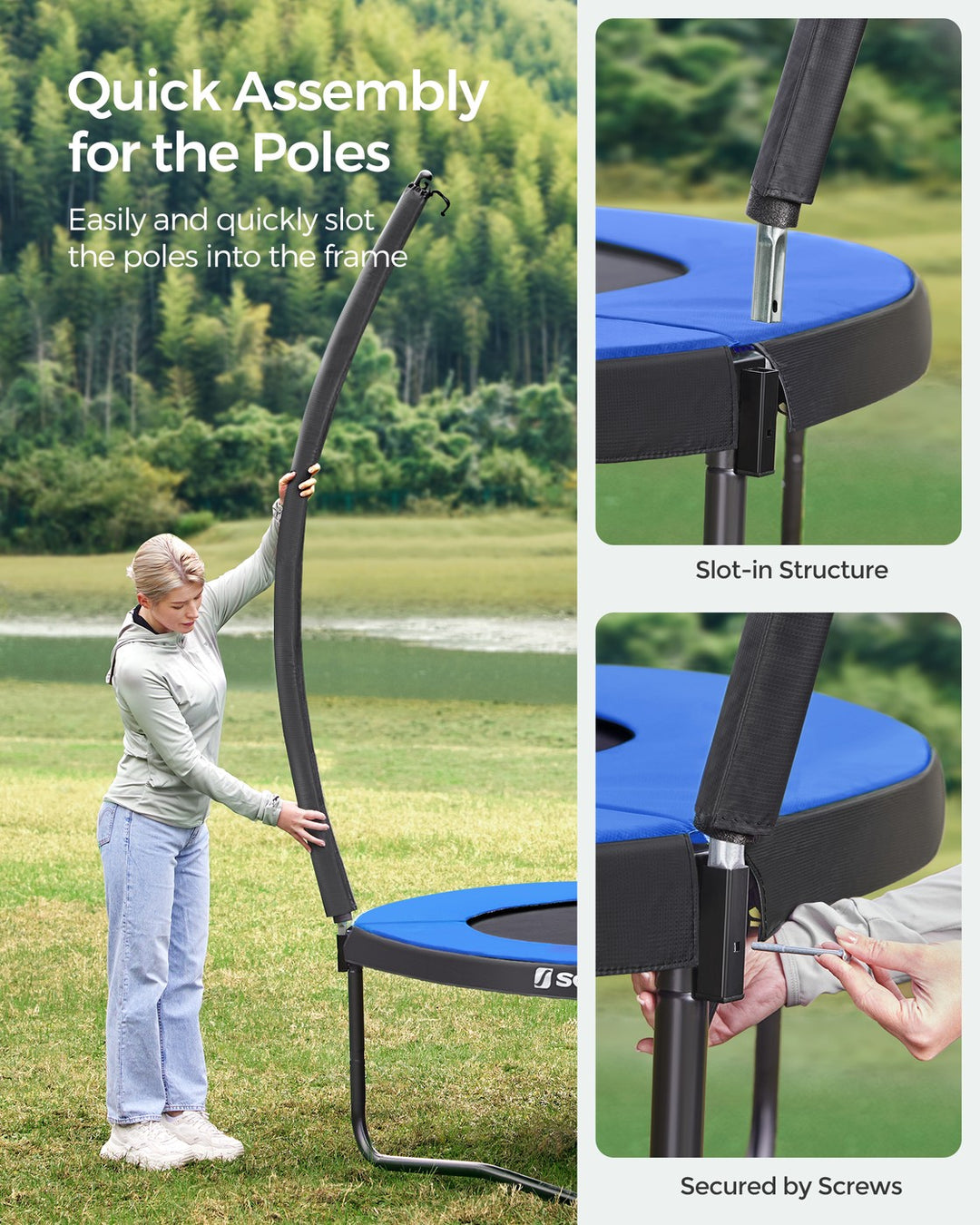 Garden Trampoline with Safety Net Enclosure