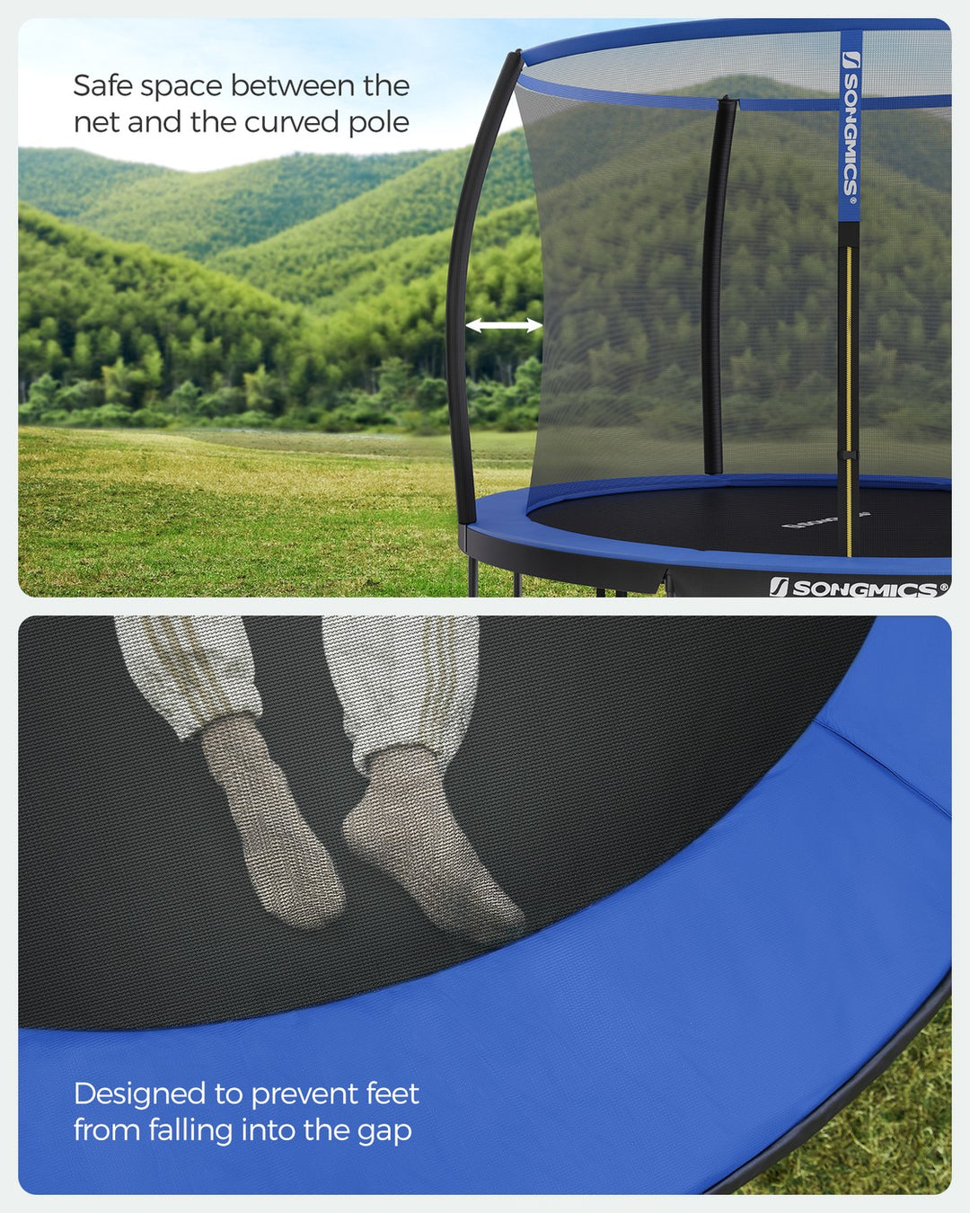 Garden Trampoline with Safety Net Enclosure