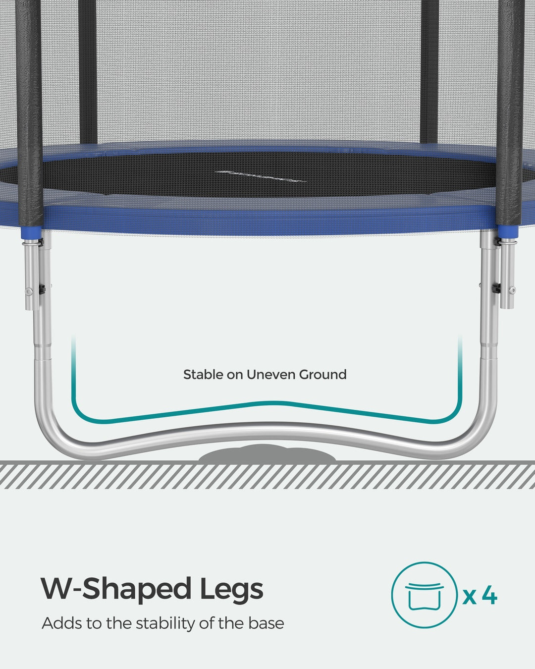 Trampoline w/ Safety Pad and Net Ladder