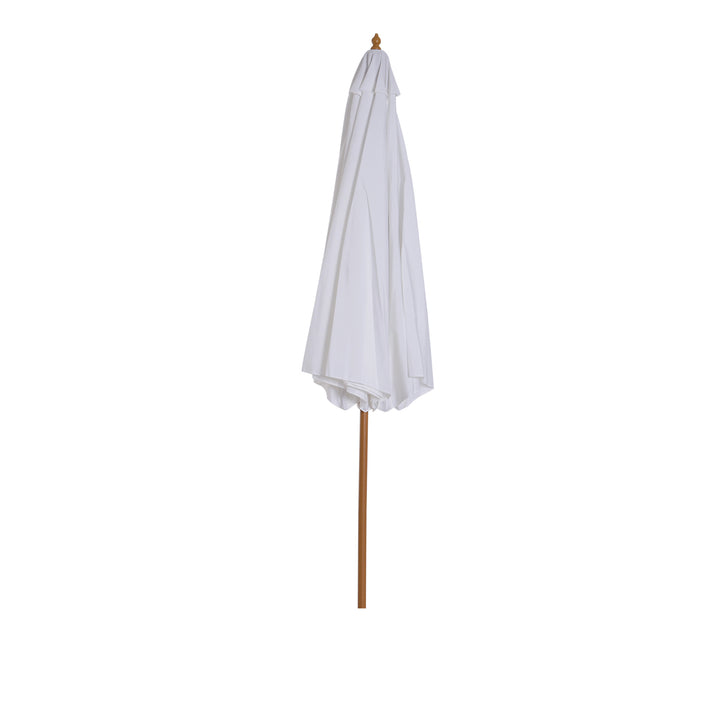 Outsunny 3(m) Fir Wooden Parasol Garden Umbrellas 8 Ribs Bamboo Sun Shade Patio Outdoor Umbrella Canopy, Cream White