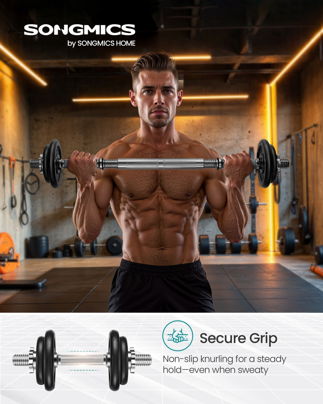 Adjustable Dumbbells Set with Extra Barbell Bar