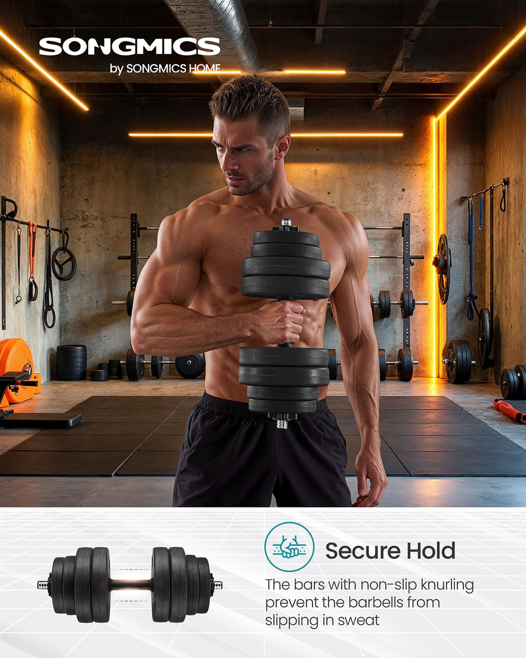 Black Adjustable Dumbbells Set