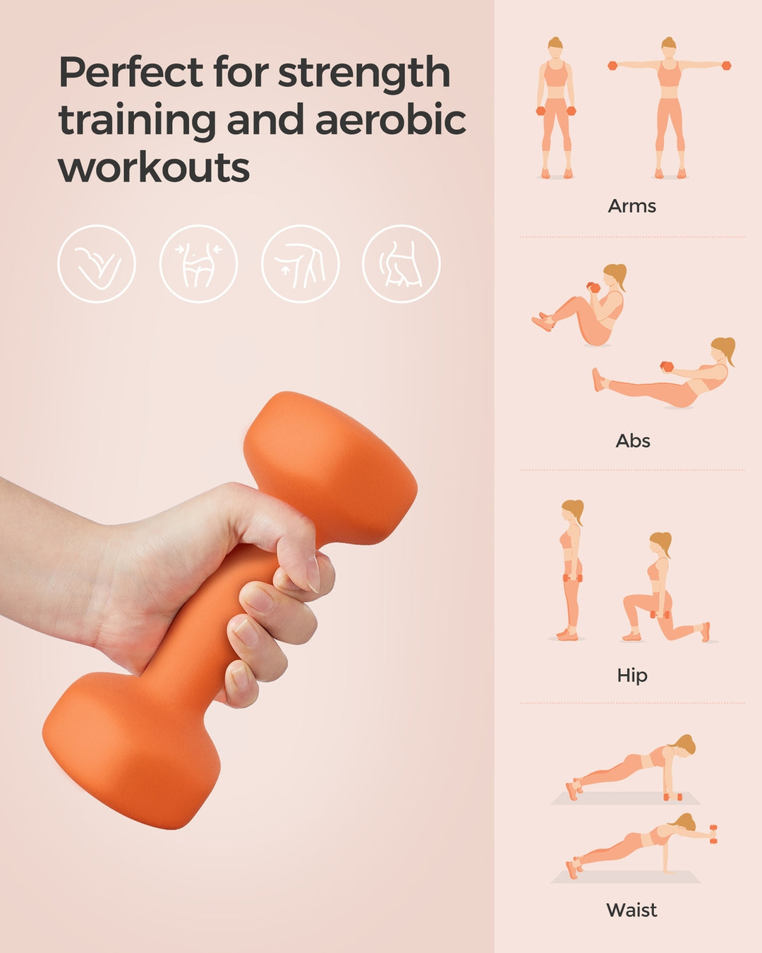 Orange Dumbbell Set