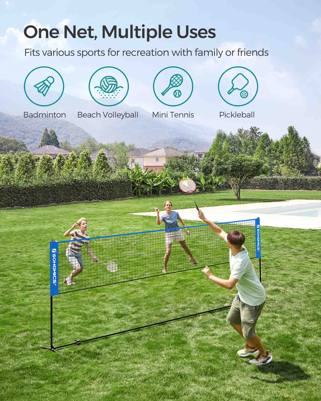 4m Badminton Tennis Net