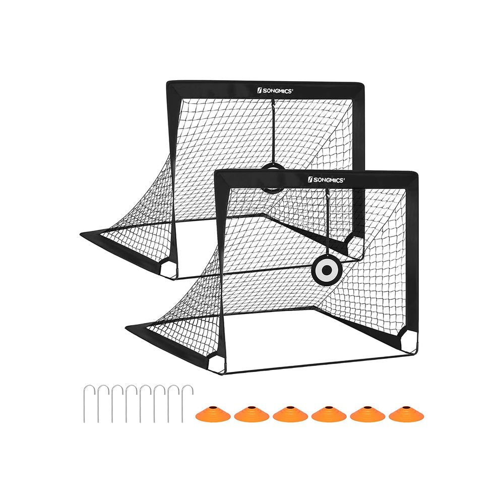 Set of 2 Kids Football Goals with Targets Blue