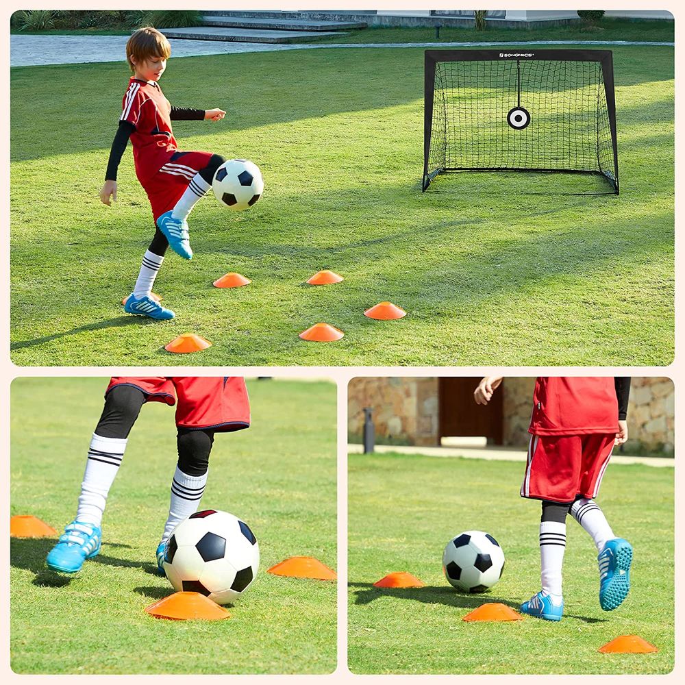 Set of 2 Kids Football Goals with Targets Blue