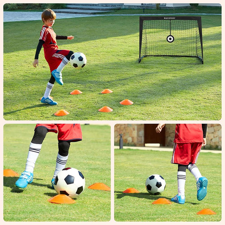 Set of 2 Kids Football Goals with Targets Blue