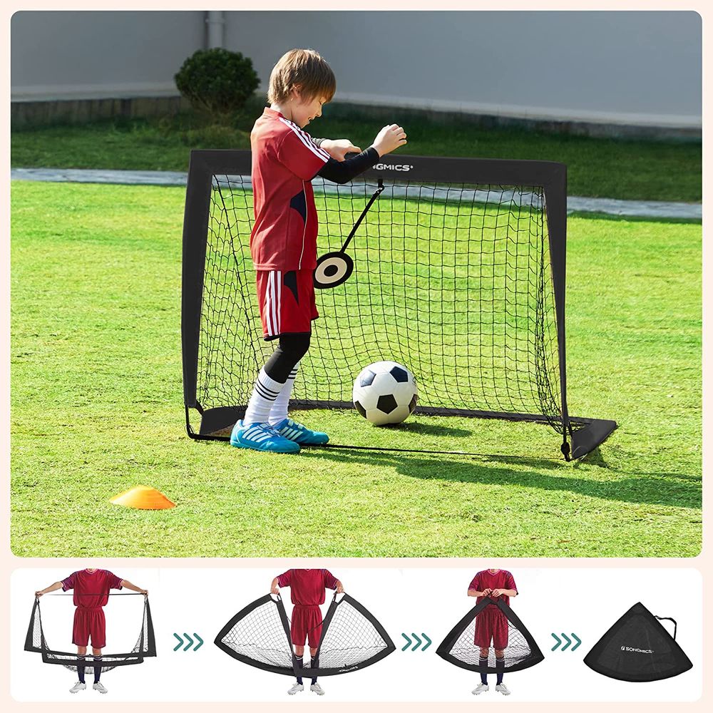 Set of 2 Kids Football Goals with Targets Blue