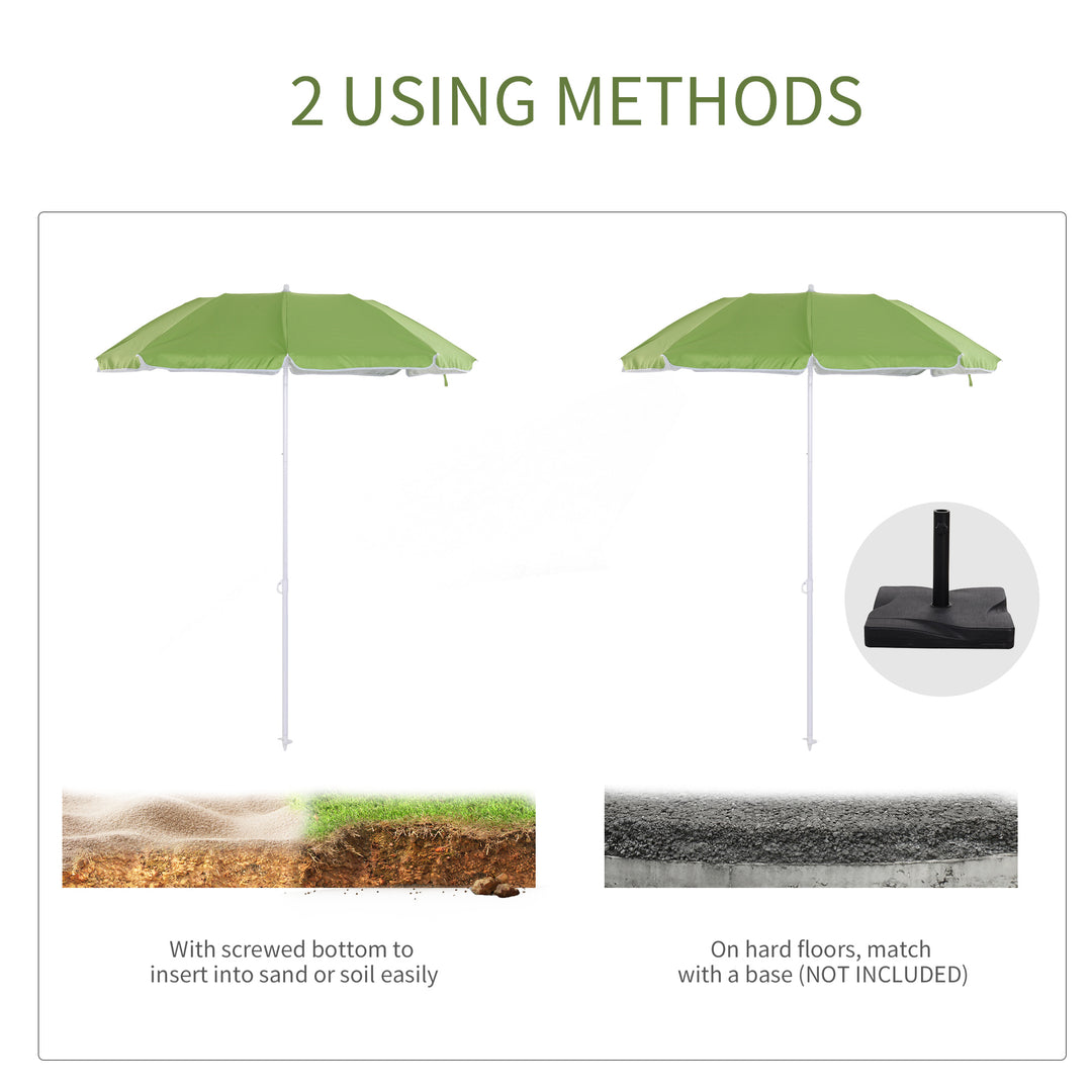 Tilted Steel Frame Beach Parasol- Green