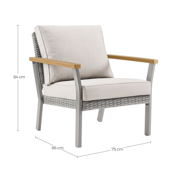 Lounge Chair with Faux Wood Armrests