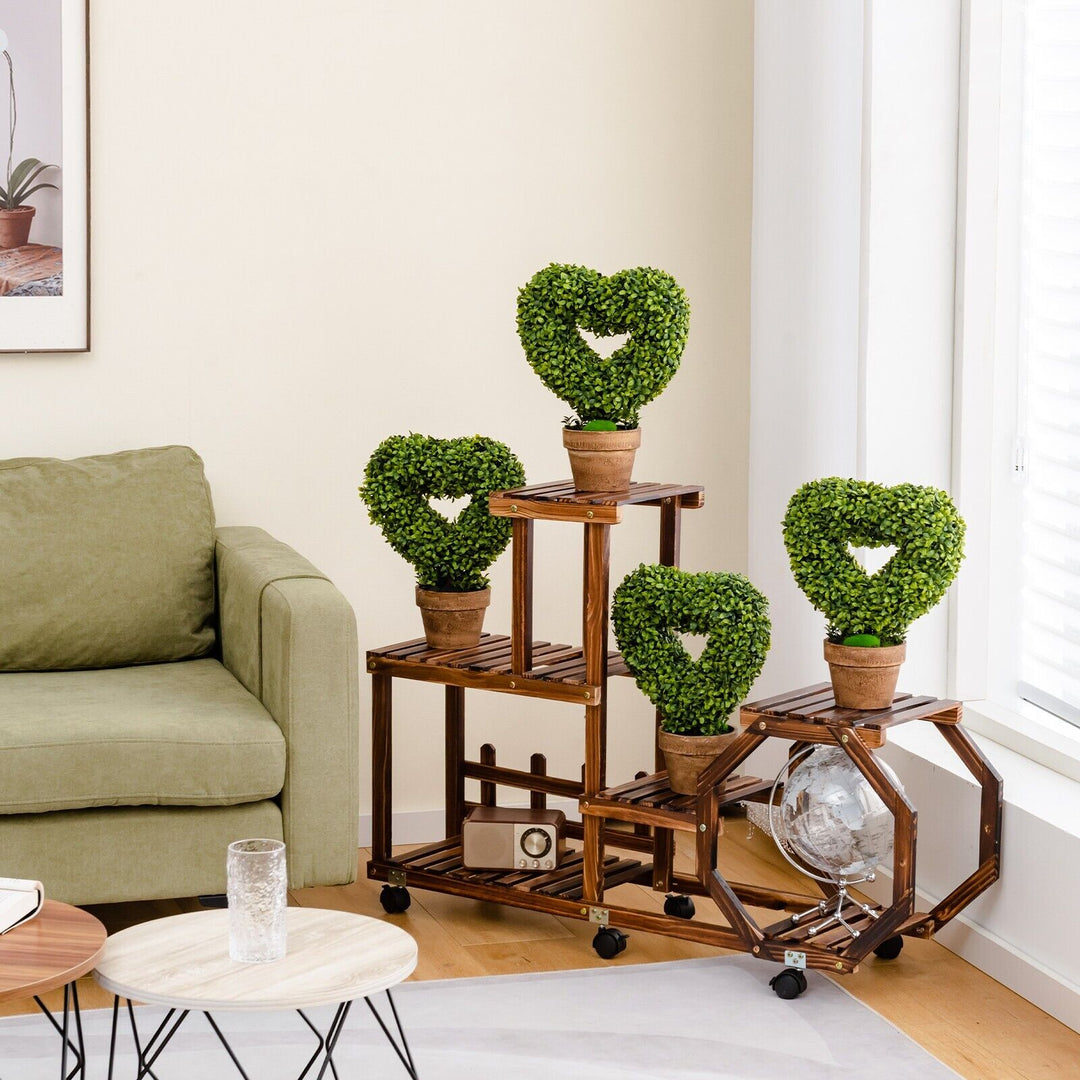 4 Pieces Heart-Shape Artificial Plant Set-Green