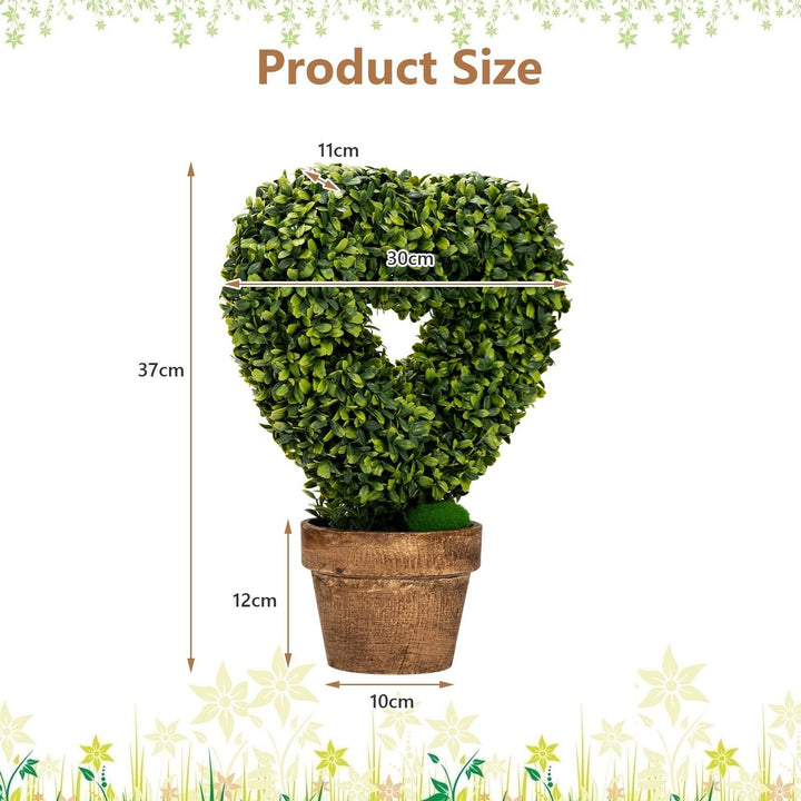 4 Pieces Heart-Shape Artificial Plant Set-Green