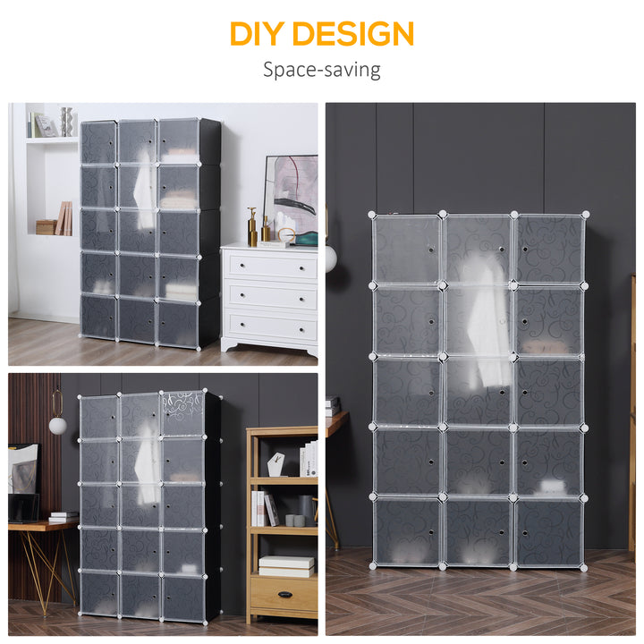 Cube DIY Wardrobe Portable Interlocking Plastic Modular Closet Bedroom Clothes Organiser Storage Cabinet