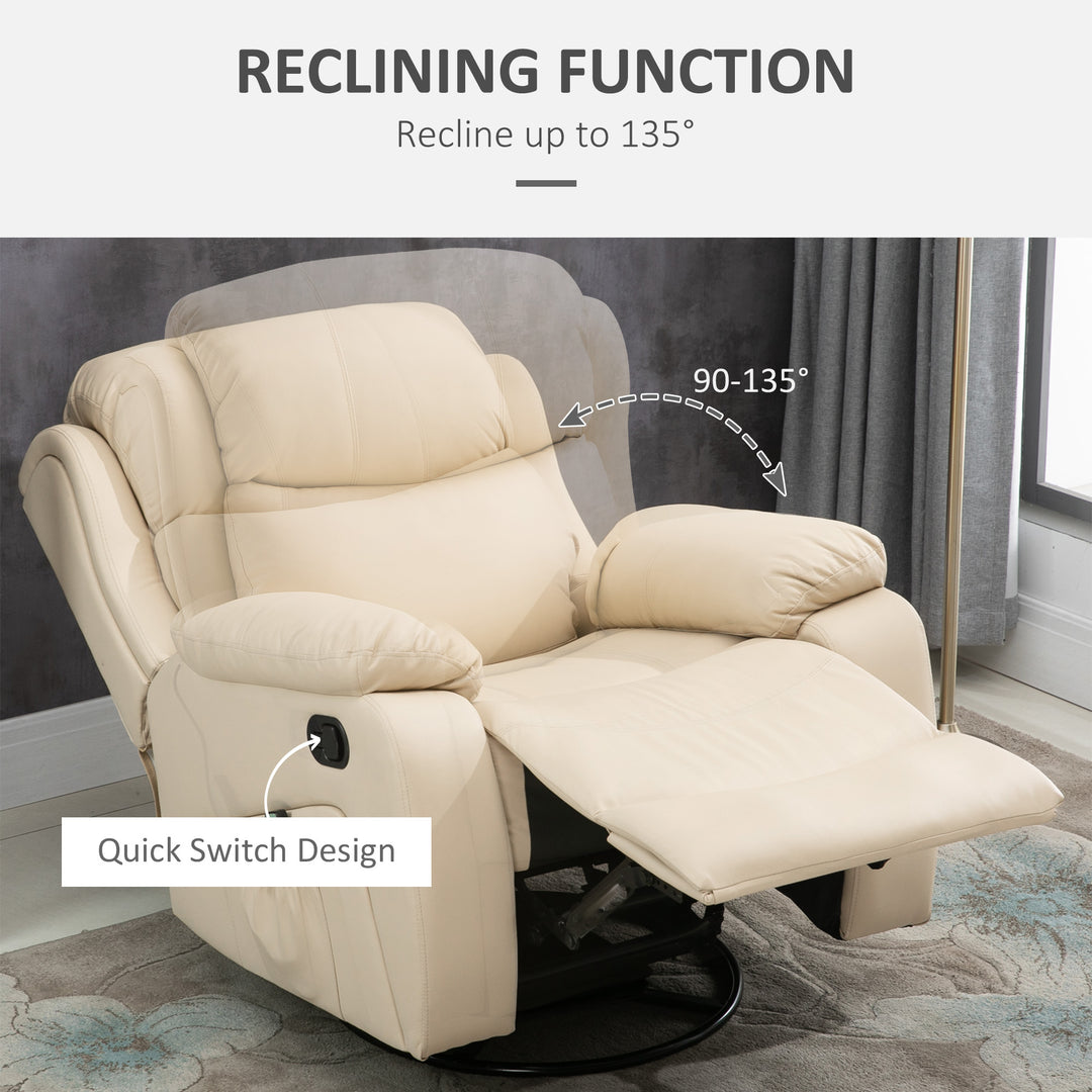 Reclining Chair with 8 Massage Points and Heat-Beige