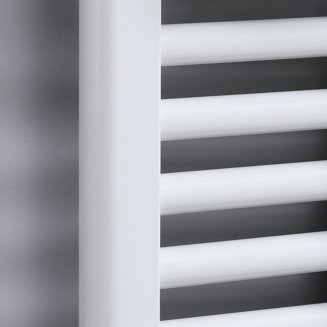 Straight Heated Towel Rail, Hydronic Bathroom Ladder Radiator Towel Warmer For Central Heating 600mm x 1200mm, White
