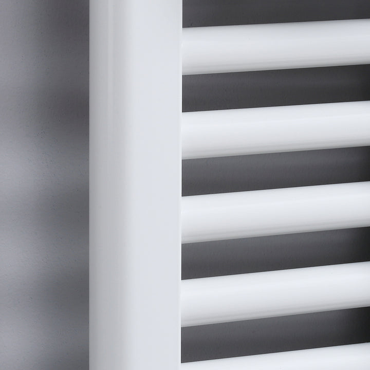 Straight Heated Towel Rail, Hydronic Bathroom Ladder Radiator Towel Warmer For Central Heating 600mm x 1200mm, White
