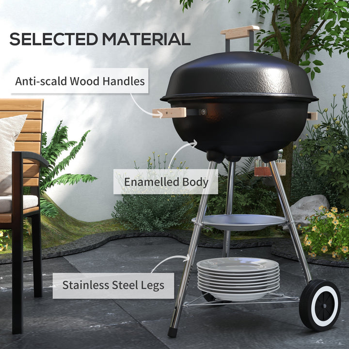 BBQ Grill Charcoal Grill Portable Charcoal BBQ Round Kettle Grill Outdoor Heat Control Party Patio Barbecue