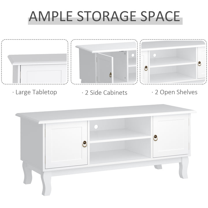 TV Stand Unit Corner Table, MDF - Ivory White