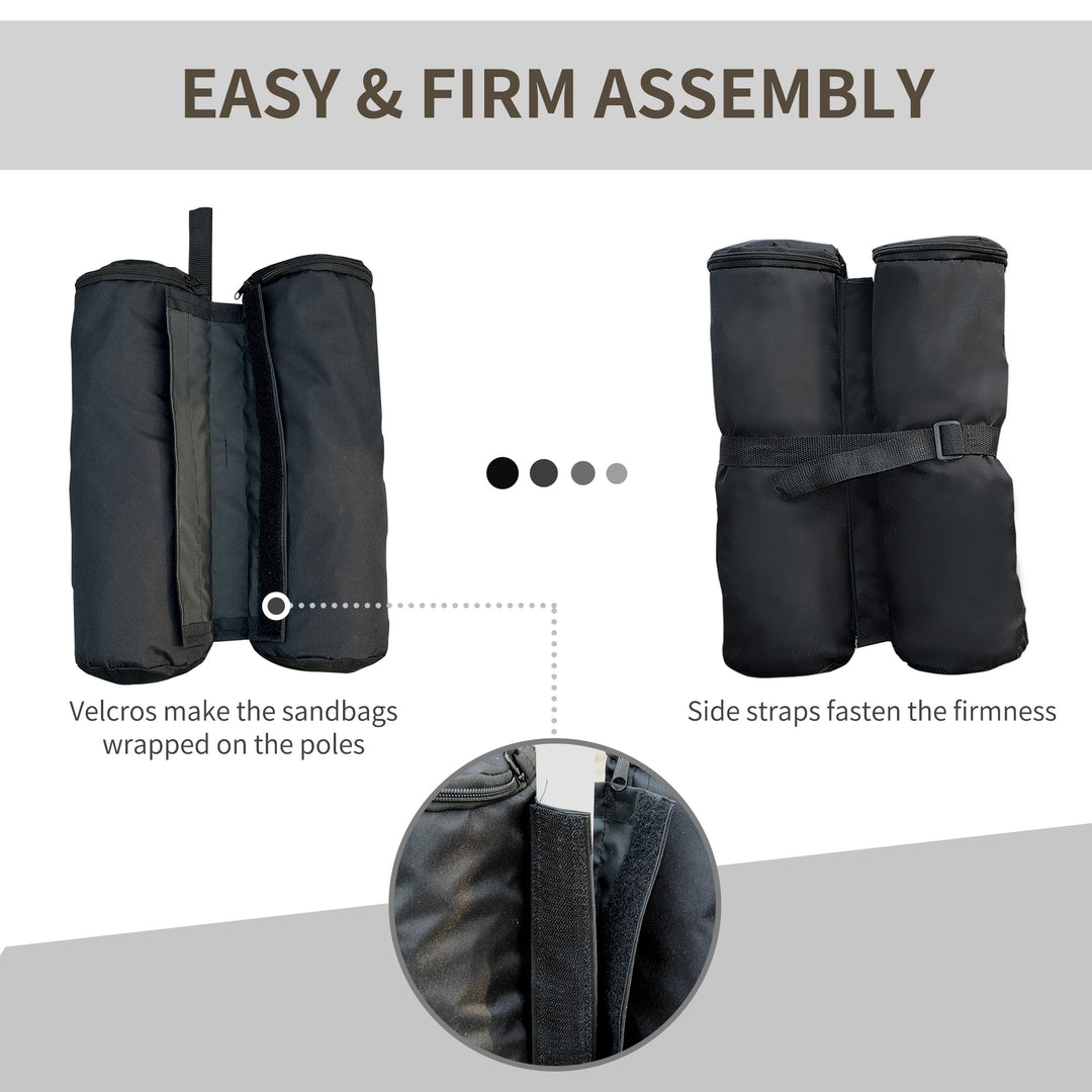Outsunny 4pcs Gazebo Weight Sand Bag Bags Leg Weights Marquee Tent Canopy Base