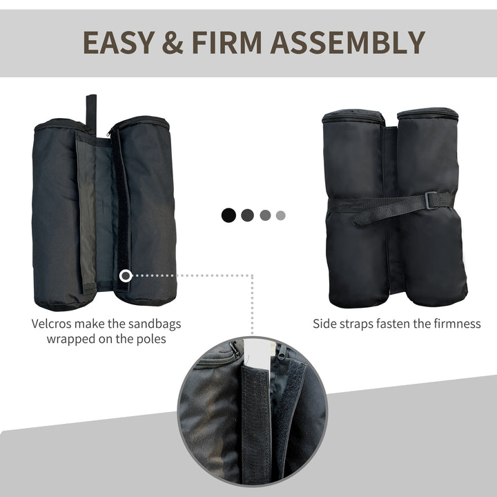 Outsunny 4pcs Gazebo Weight Sand Bag Bags Leg Weights Marquee Tent Canopy Base