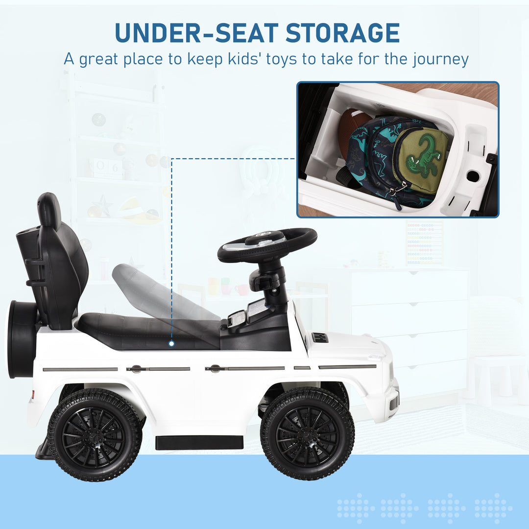 Mercedes-Benz G350 Ride-On Push Along Car Sliding Walker Foot to Floor Slider Stroller Toddler Vehicle with Horn Steering Wheel NO POWER White