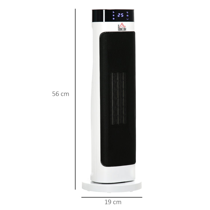 Ceramic Electric Space Heater, Portable Heater for Home with 3 Heat Settings, Oscillation, Adjustable Temperature, 1000W/2000W, Black