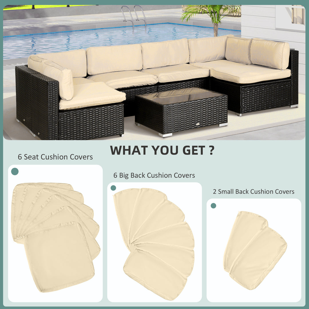 Garden Rattan Sofa Seat Cushion Covers Replacement Outdoor- No Cushion Included Beige